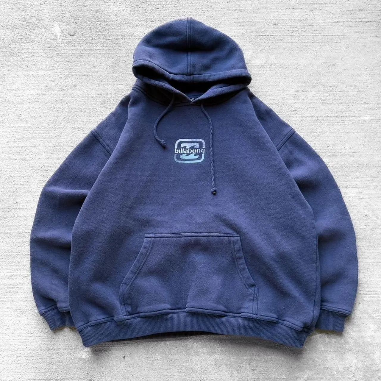 Vintage Billabong Surfwear Center Logo Hoodie, Billabong Vintage Styled Surfwear Navy Blue Hoodie Sweater