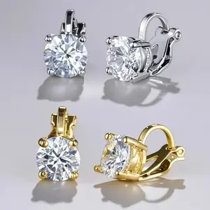 Free Punch Earrings Hip Hop Zircon Unisex Ear Clip Gift Jewelry