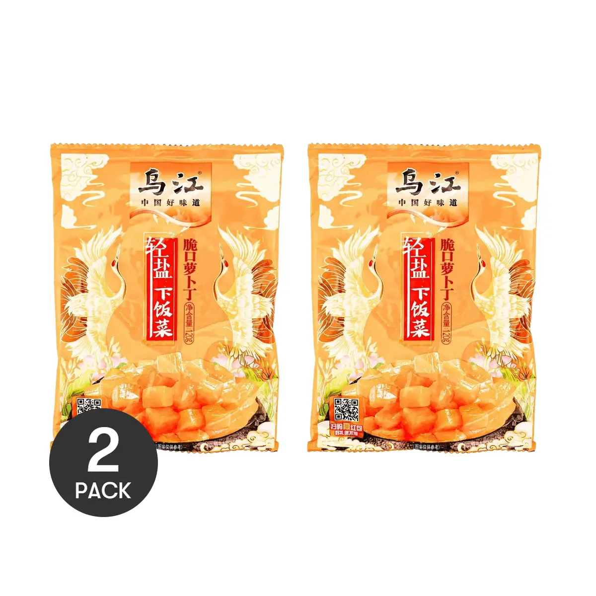 WUJIANG Fuling Pickled Mustard Greens - 2 Pack, Crunchy Radish, 150g Each - Authentic Chinese Flavor