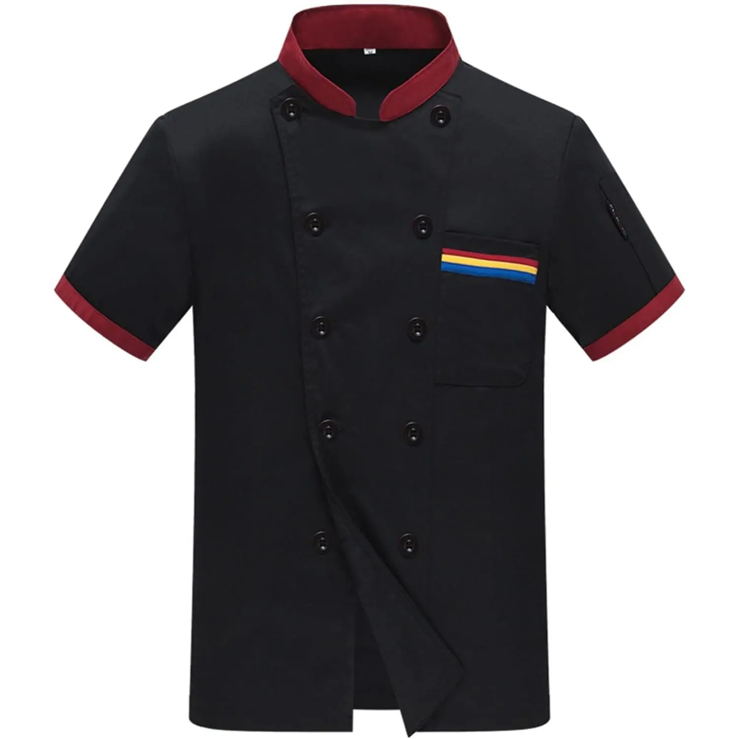 Men's Breathable Short-Sleeve Chef Coat Uniform - Restaurant Kitchen Workwear Cook Jacket
