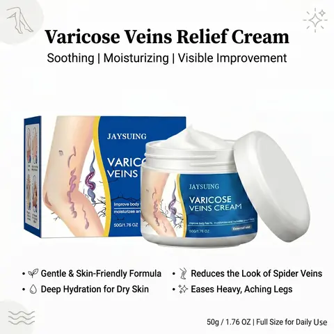 1/2PCS 50g Varicose Veins Relief Cream - Normal Hydrating Leg Massage Cream for Adults, 3–5x Daily Use, Pain & Swelling Relief, Anti-Bacterial, Alcohol-Free, Chemical-Free External Exercise Repair (Hand & Foot Care)