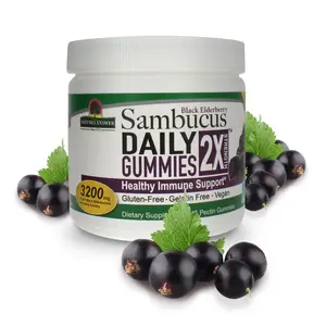 Nature's Answer Sambucus Daily Gummies 45 Gummies | 2X More Elderberry 3200 mg Concentration | Immune Support | Alcohol-Free, Gluten-Free, Gelatin-Free, Vegan, Non-GMO & No Preservatives | Single Count