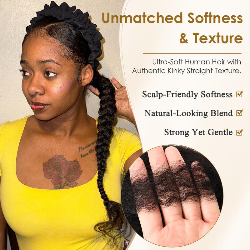 Pre Stretched Braiding Hair for Braids Twists Soft Human Hair Kinky Straight Texture 100% Virgin Hair Extensions