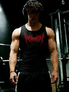 Men's Dark Side Graphic Tank Top, Sleeveless Sports Vest | Slim Fit 1XL Plus Size | Premium Stretch Fabric | Moisture-Wicking & Breathable | Gym Workout & Fitness Training | Ideal for Bodybuilders & Dark Aesthetic Street Style Fans