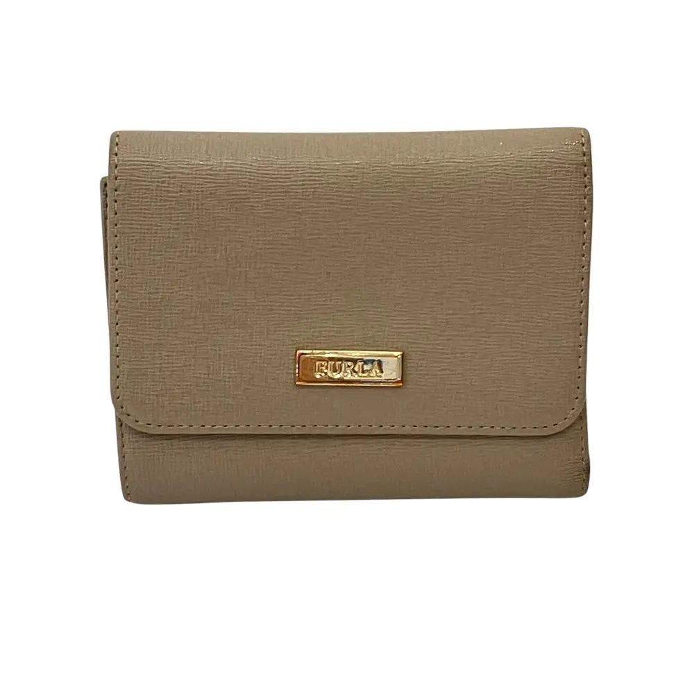 Pre-owned FURLA Calfskin Small Leather Goods Leather Trifold Compact Wallet