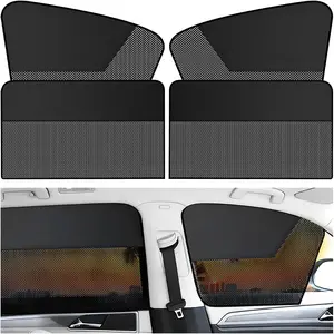 Car Window Shades, 4PCS Block Light Magnetic Vehicle Side Full Window Covers, UV Protection Automotive Sun Shade Privacy Curtains, Universal for Automobile Sedan Truck