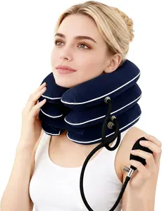 Inflatable Cervical Neck Traction Device for Home Use Neck Pain Relief Adjustable Neck Stretcher Collar with TPU Liner Neck Support for Relaxation & Muscle Tension Relief
