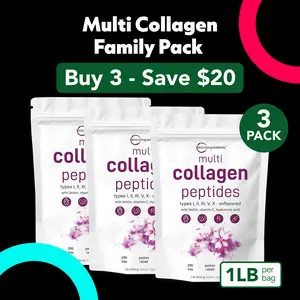 Micro Ingredients Multi Collagen Peptides Powder Family Pack