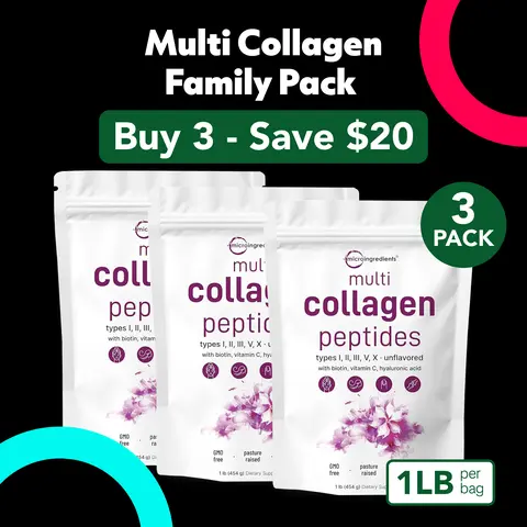 Micro Ingredients Multi Collagen Peptides Powder Family Pack