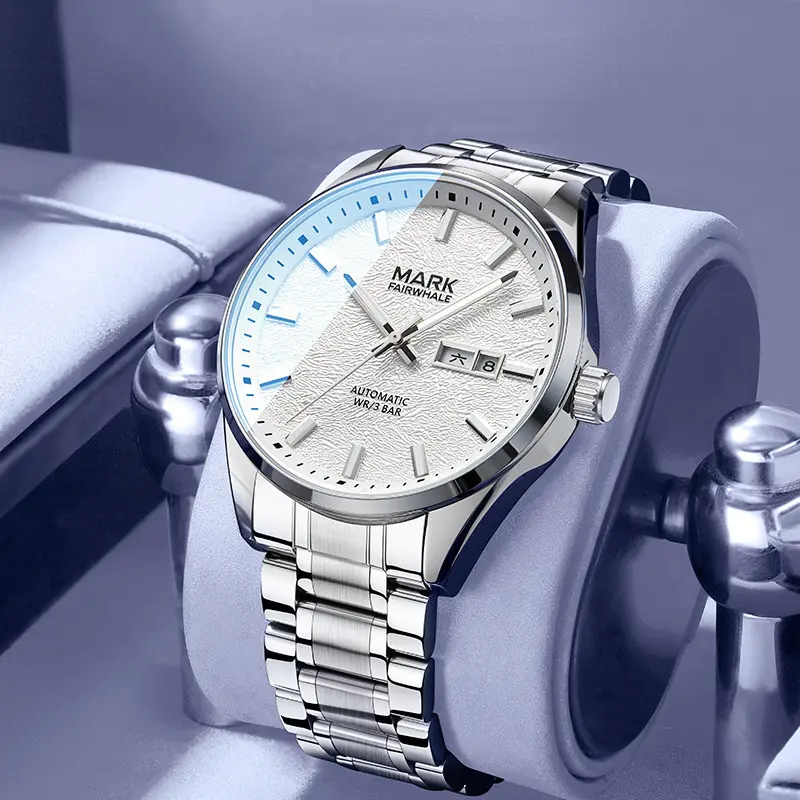 Mark Fairwhale Men Watch Automatic Mechanical Steel Business 6015