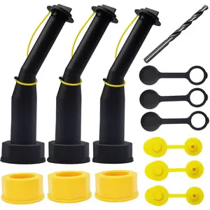 Gas Can Spout Replacement Universal Kit Leakproof Angle Nozzles Gasket Filter Screen Vent Cap Drill Bit for Old Style Gas Can Compatible with Midwest Blitz Gott Rubbermaind  Scepter Pack of 3