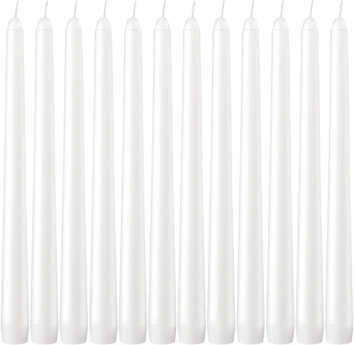 Dripless Taper Candles - Unscented White Candles Bulk - Candle Sticks Long Burning 7.5-8 Hours - for Candlesticks, Dinner Table, Vigil, Advent, Christmas, Thanksgiving, Kwanzaa - 12 Pack,10 Inch Tall