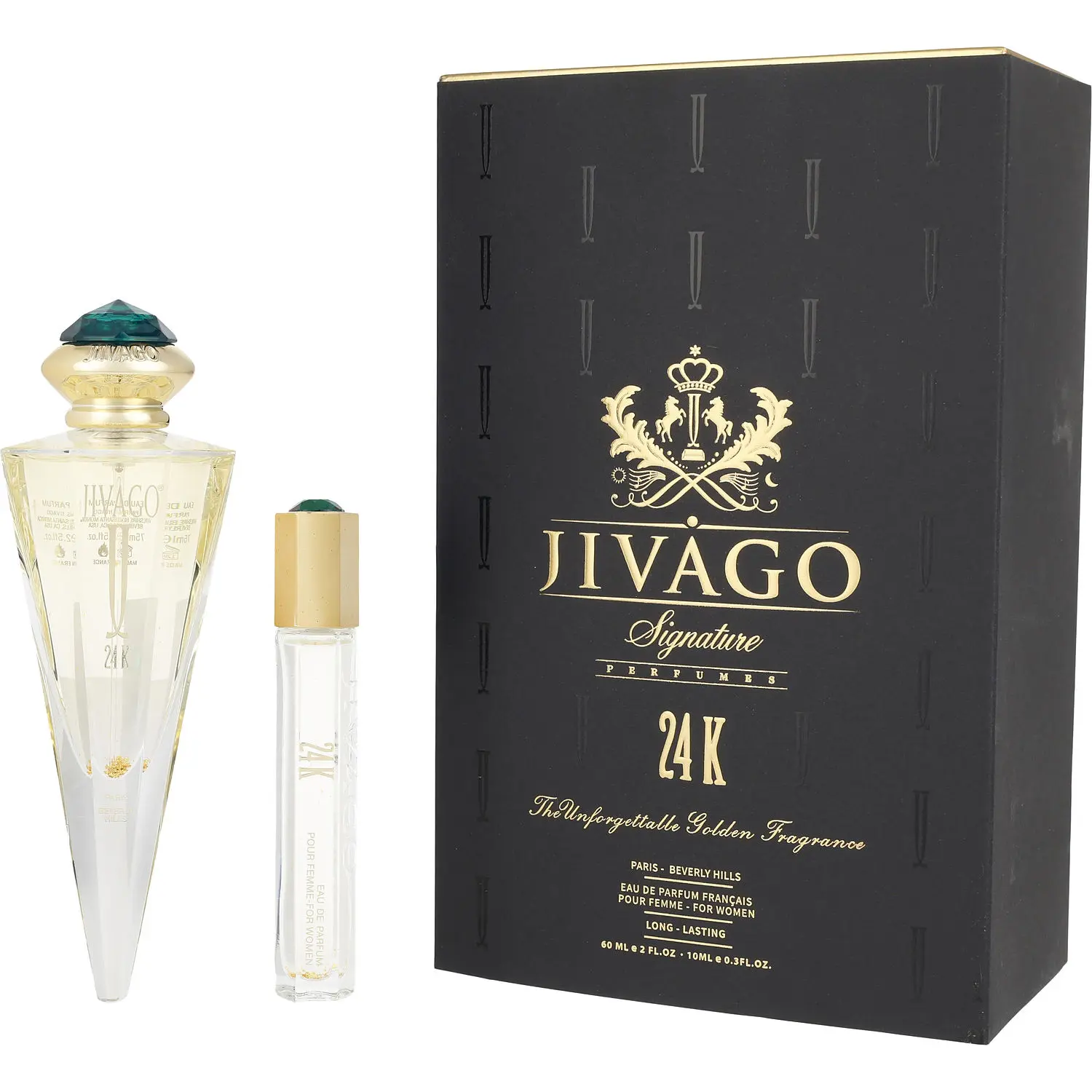 Jivago 24K Set-Eau De Parfum Spray 2 Oz & Eau De Parfum Rollerball 0.33 Oz For Women