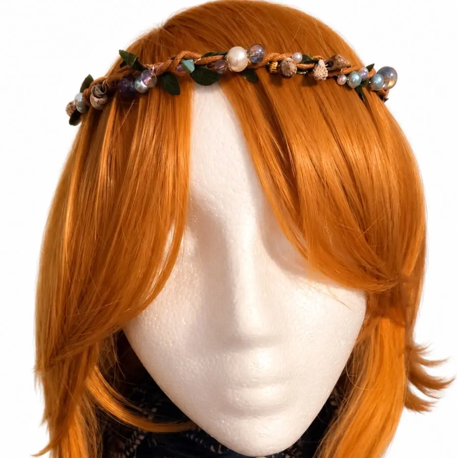 Handmade Coastal Fairy Crown, Seashell & Pearl Headband, Cottagecore Mermaid Hair Crown, Renaissance Faire Headpiece, Fantasy Cosplay Accessory