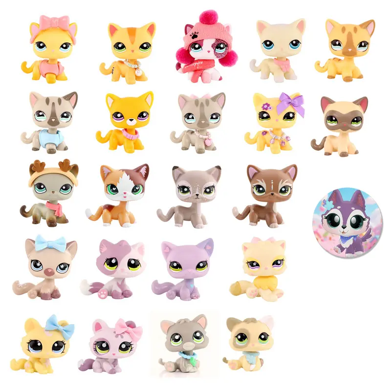 Shorthair Crouching Wolfcat Mini Plastic Action Figurine - PVC-Free Collectible Figure Model, Animal Figure, 12+ Kids' Xmas Gift Toy, Group Play Pretend Play Prop