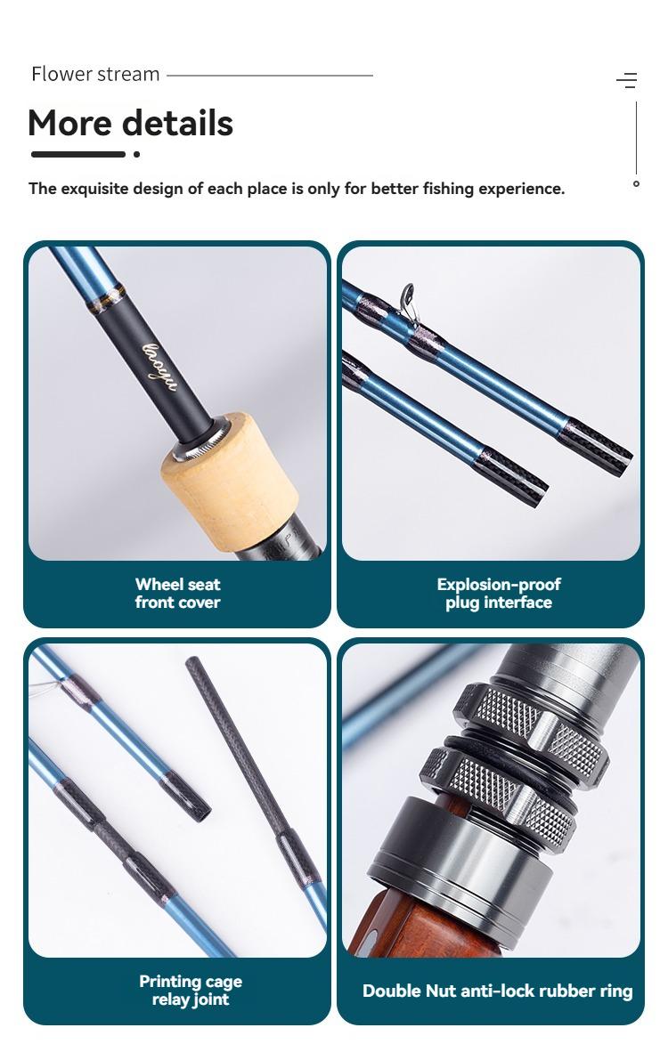 YUSHAN Flower Stream Pro Max 1.98m UL/ML Fast Action Variable Fishing Rod 30T+M40X Toray Carbon FUJI A+SIC Guides Stream Game Rod