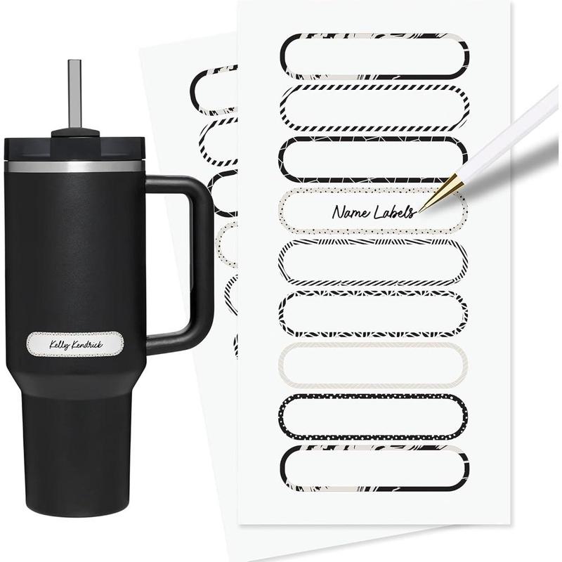 Waterproof Labels for Bottles and Containers-72 Custom Stickers, All-Purpose, Personalizable, Dishwasher, Freezer and Microwave Safe, BPA-Free