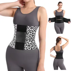Lpxpass Leopard Print Waist Trainer Belt - Adjustable Straps, Triple Wrap, Tummy Control, Body Shaper for Women, Exercise & Workout Waistband