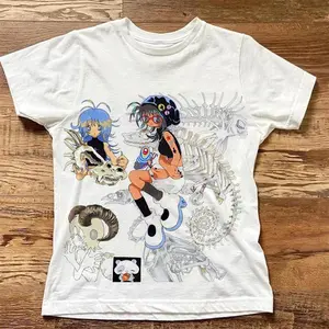 Anime Cartoon Aesthetic Emo y2k tops Summer Top Streetwear Gothic Harajuku Graphic Cool Girl T-shirt Vintage Short Sleeve Tshirt