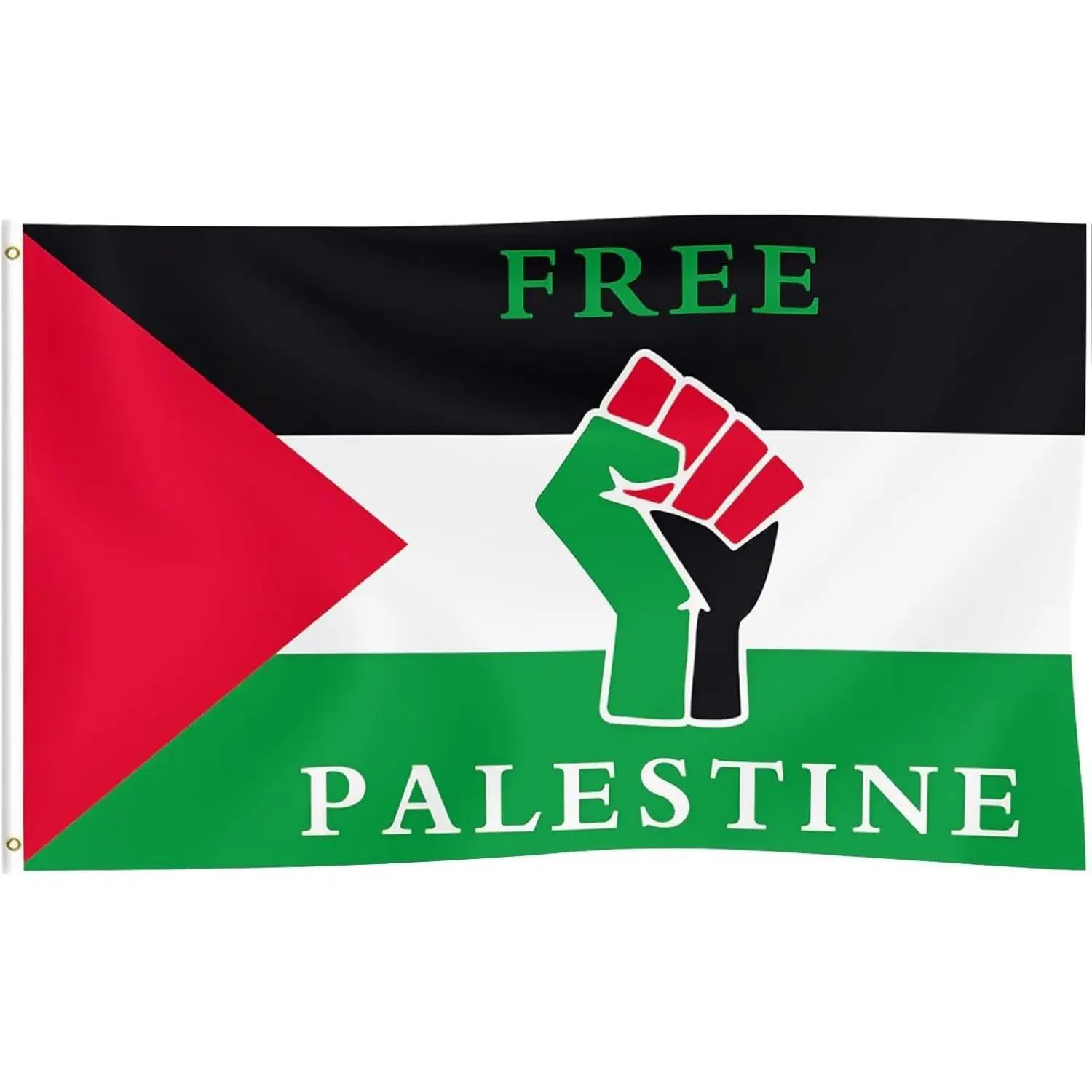 Palestine Flag - Palestinian Flag Vivid Color and Fade Proof - Canvas Header and Double Stitched - Freedom Day Flags Polyester with Brass Grommets 3 X 5 Feet