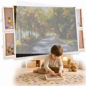 Puzzle Board,Piece Wooden Jigsaw Puzzle Board with 4 Drawers, Portable Puzzle Table with Covers, Rotating Jigsaw Puzzle Table for Kids and Adults (1000Pcs)