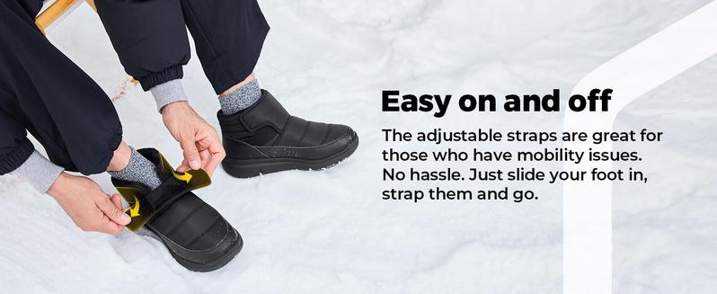 FitVille Mens Winter Boots V14 Wide Width Water Resistant Snow Boots for Men Lightweight Warm Fur Lined Walking Shoes Closed Toe