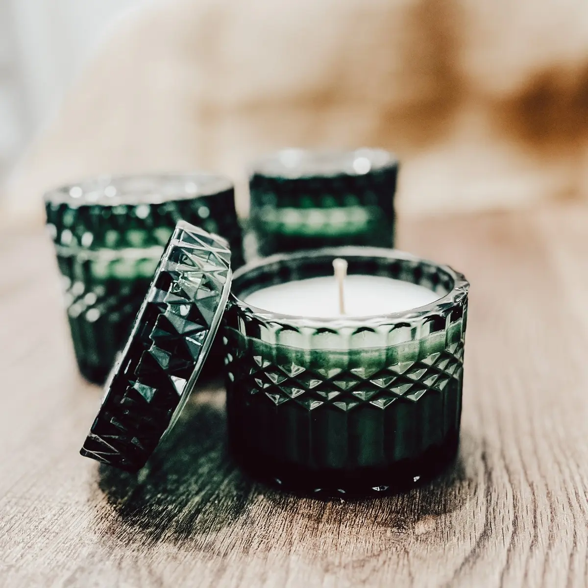 Emerald Gem Candle | Perfect Faceted Jar Decor | Delicious Holiday Scent Fragrances for Home and Office | Scented Gems