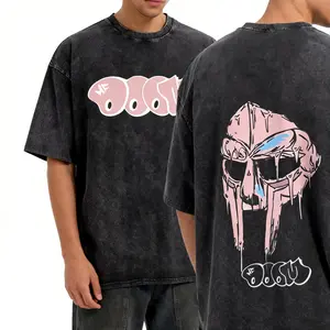 MF DOOM Mask T-Shirt - Vintage Wash Tee with Iconic Pink Logo & Dripping Mask Graphic -  Flash Sale - Limited Time Deal