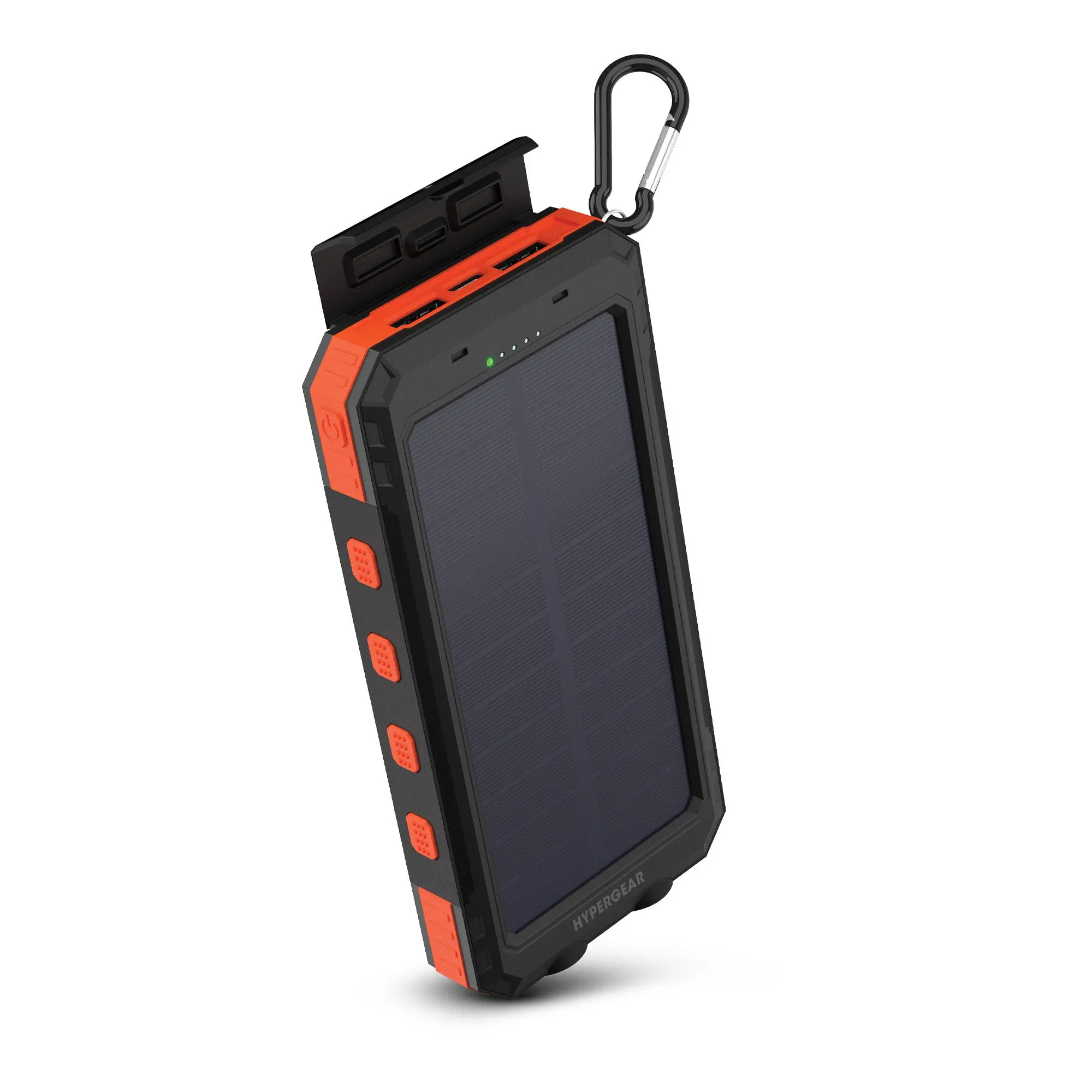 10,000mAh | SolPro 10K Fast Charge Solar Power Bank with 20W USB-C PD | Black and Orange Charging Phone