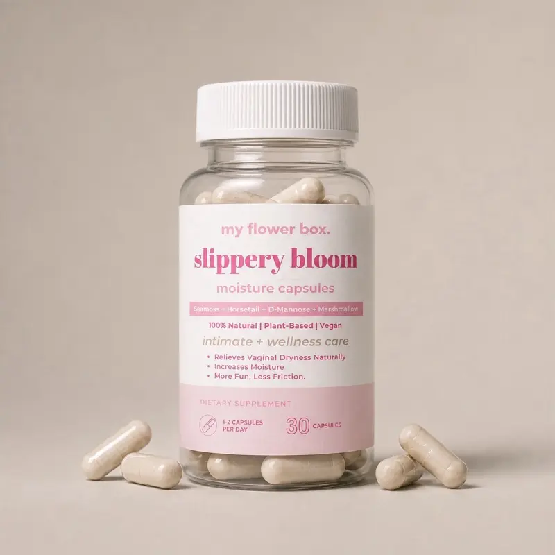 Slippery Bloom Women's Slippery Elm Capsules, Herbal Feminine Health Supplement for Intimate Wellness, Vaginal Moisture, Digestive & Gut Support