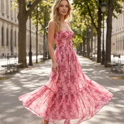 midi green floral dress Green Floral Print Midi Dress – Mint Velvet main image 1