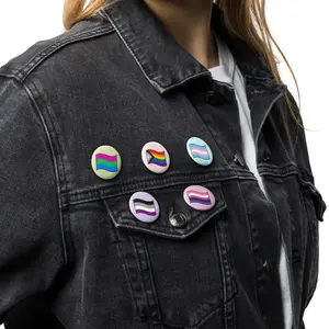 Set of 5 Buttons with LGBTQIA+ Flag for Pride