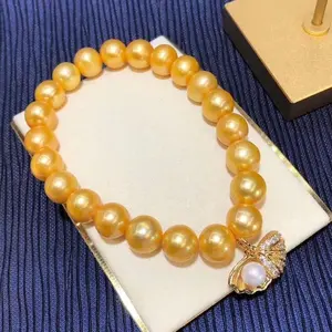 Pure Natural Dold Pearl Bracelet Pearl Shell Pendant Gift Girlfriend