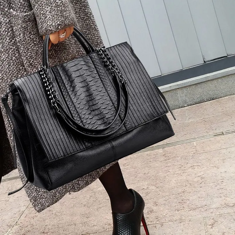 Women's Chic Work Tote Bag - Large Capacity Fashion Luxury Handbag with Top Handle for Grab & Go, Shoulder Strap to Free Your Hands, Chic Tote for Polished Look, Office-Ready Style for Busy Days, Shoulder Strap Frees Your Hands
