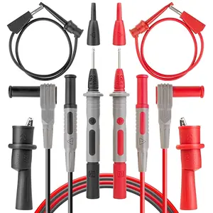 8Pcs Multimeter Test Leads Set with Alligator Clips, Plunger Mini Hooks and Test Probes 1000V 10A CAT III & CAT IV 600V for Fluke, KAIWEETS, INNOVA Multimeter, Voltmeter, Clamp Meter