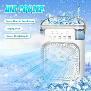 Portable Air Conditioning Fan, Mini Evaporative Air Cooler, With 7-Color LED Lights, 1/2/3-Hour Timer, 3 Fan Speeds And 3 Spray Modes, Suitable For Your Desk, Bedside Table Or Coffee Table, Mist Fan Cooler
