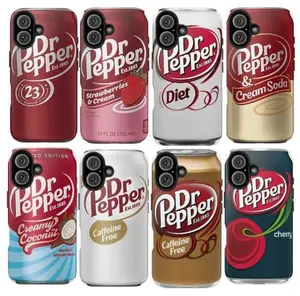 Dr Pepper Can Phone Cases, Dr Pepper Strawberries and Cream, Coconut, Diet, Soda, Cherry Cover For iPhone 17 16 15 14 13 12 11.