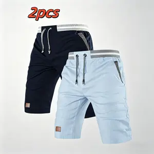 Mens summer casual Shorts 2 piece set adustable drawstring waist striped ocket; brealhable and comfortable,sutable for everyday oudoor wea versatl and practcal