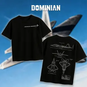 DOMINIAN F22 Raptor Blueprint T-Shirt/Hoodie Vintage Lockheed Martin Graphic Tee Military Enthusiast Streetwear Clothing Gift for Men Breathable Printing