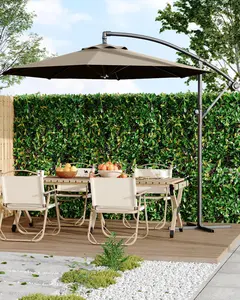 10FT Cantilever Patio Umbrella with Cross Base - Large Offset Outdoor Umbrella - Crank Lift - UV and Fade Resistant Wind-Resistant - Easy Assembly for Deck, Pool, Garden, Backyard