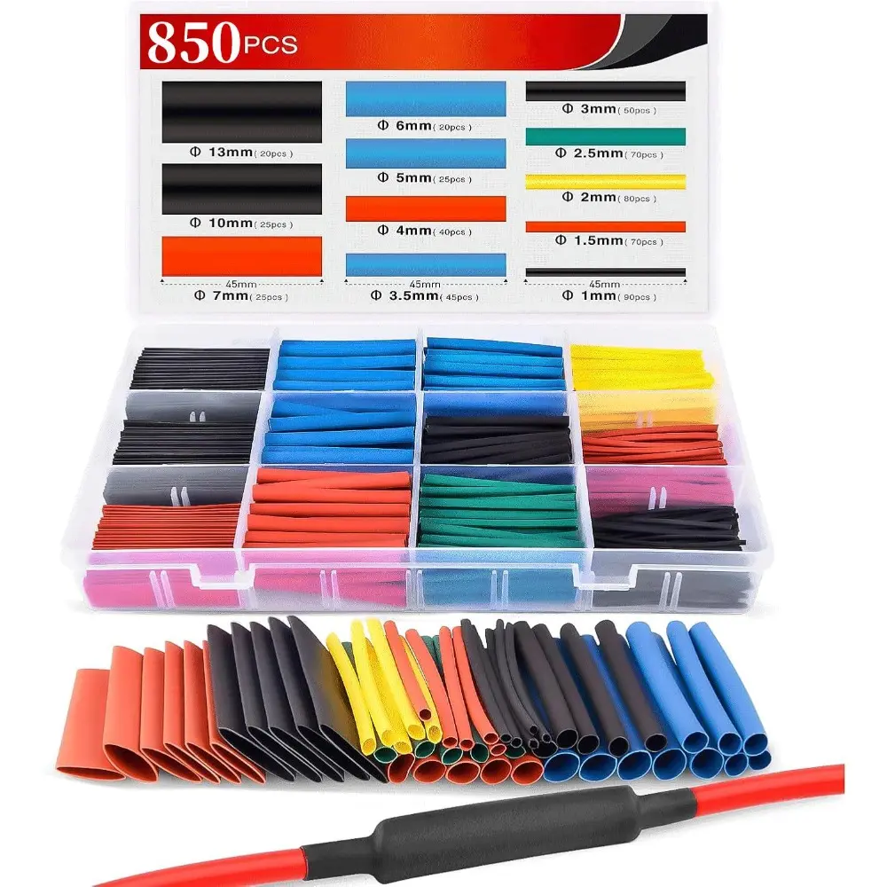 850PCS Solder Seal Wire Connectors - Waterproof Heat Shrink Butt Splice Terminal Connectors with Self-Solder Function, Adjustable Waterproof Cable Glands for Marine, Automotive Wiring Power Distribution (Father's Day Perfect Gift)