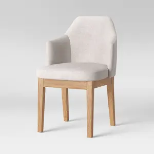Kinston Curved Back Upholstered Fully Assembled Dining Chair Linen - Threshold