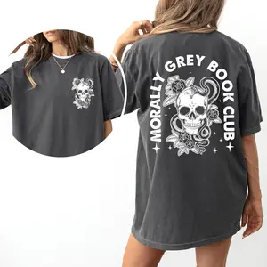 Morally Grey Book Club Shirt Dark Romance Graphic Printed Tee Bookish Unhinged Shirt Book Lover Booktok Tee G for Him and Her