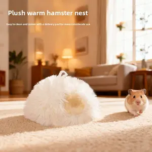 Plush Hamster Nest Winter Warm Hideout House Anti-collapse Cold-proof Bed for Golden Hamster