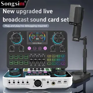 Songsim-SX03 + BM800 Professional Vocals Mixing Set | Independent channel control | Effects settings | High-definition display screen | Ideal choice for karaoke, KTV, and live streaming (atmosphere enhancement set)
