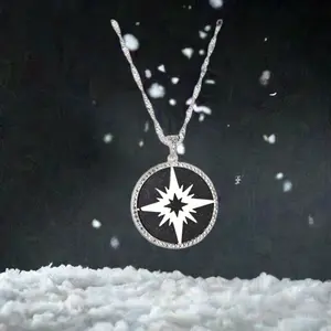 CELESTIAL BRILLIANCE WITH STAINLESS STEEL STARBURST NECKLACE
