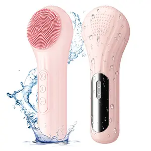 Silicone Facial Cleansing Brush for Women & Men - 5 Modes Waterproof Face Scrubber with Heat Massage, Deep Cleansing & Exfoliating Electric Face Brush