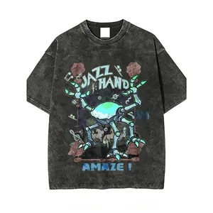 100% cotton pattern T-shirt. From the science fiction movie "2026" - "The Haley Marie Project". With a jazz hand design. Extremely charming. Classic and retro fashion style. Street fashion for summer casual wear.