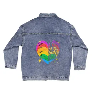 Pride of Identity Jacket: Embrace Your True Self - I am a child of God Oversized Denim Jacket