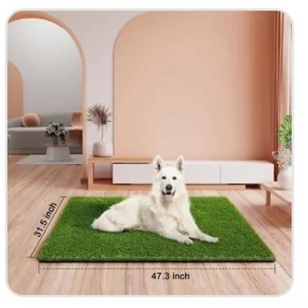 CooZero Artificial Grass Mat, 47.3x31.5in Professional Non-Slip Dog Potty Training Rug, Indoor-Outdoor Replacement Turf with Drainage Holes, Easy-to-Clean Patio Lawn Decoration